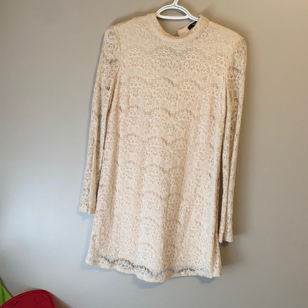 Long sleeve lace mini dress